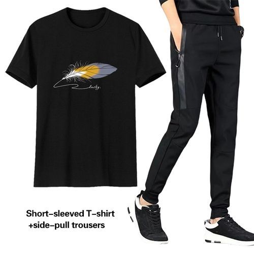 Ensemble 2 pièces mode homme, T-shirt + pantalon, combinaison de sport et de loisirs