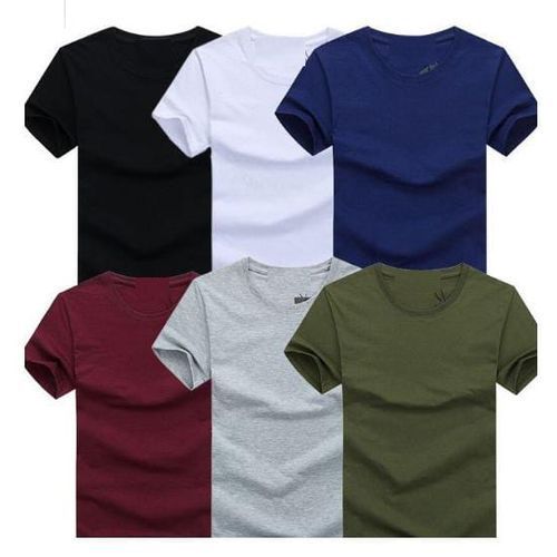 T-shirt de couleur unie hommes en coton (6 t-shirts