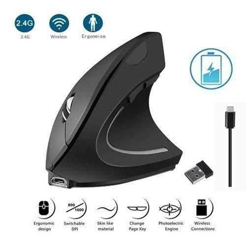 Partagez ce produit    FDYJE General Souris Sans Fil Recharchable Verticale 2.4G Ordinateur De Jeu - Noir