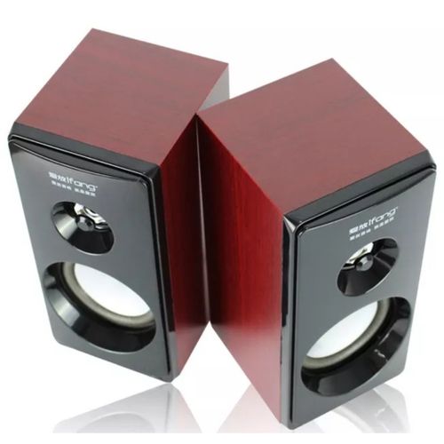 Enceintes hifi- Haut-parleurs 2.0 USB en bois multimédia pour PC/téléviseurs