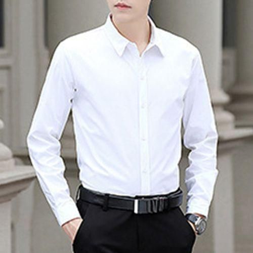 Chemise à Manches Longues Pour Hommes - Blanc