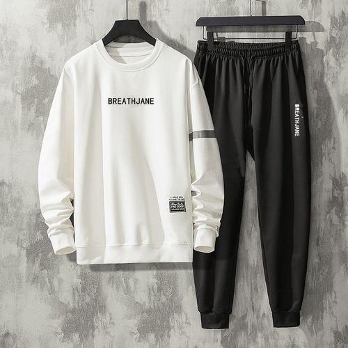 Berrykey Hoodie Pantalon De Sport Costumes Pour Homme Blanc Vêtement