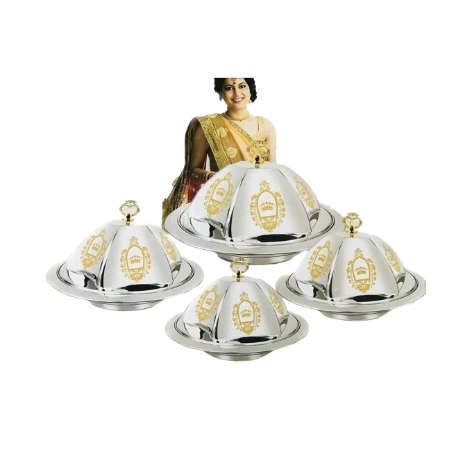 ensemble 4 bols avec couvercle inox 4pcs - design