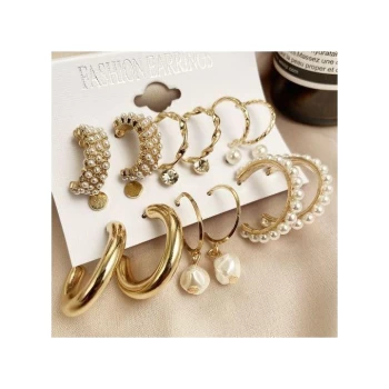 AIDAILU Ensemble De Boucles D'oreilles En Perles - 9 Pièces