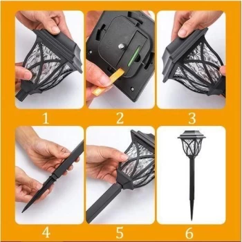 2 pièces/ensemble lampes solaires lampadaire étanche extérieur