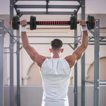 Kit d’haltères Courts Longs 10kg, Set 2 en 1 avec 8 Plaques de poids, Avec barre extension