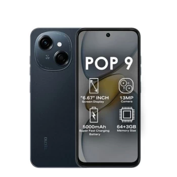 Tecno POP 9 – 64GB ROM + 3GB RAM – 5000mAh -