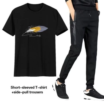 Ensemble 2 pièces mode homme, T-shirt + pantalon, combinaison de sport et de loisirs