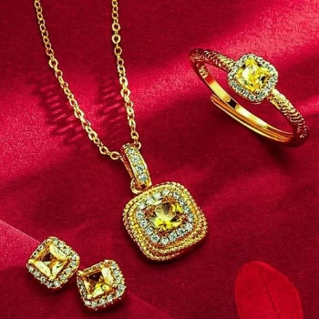 Ensemble de bijoux en Gold Moissanite pour femme