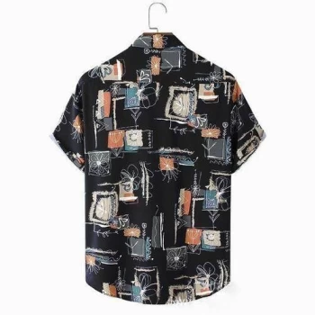 Berrykey Chemise Manches Courtes Pour Homme - Style Hawaïen - Noir