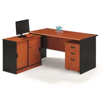 TRES SOLIDE ENSEMBLE Table de Bureau et ARMOIR COULISSANT- 3 Tiroirs 1.60