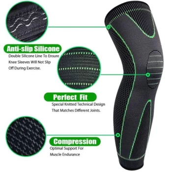 Genouillère longue élastique avec Compression, 1 pièce, de protction pour le sport, le basket-ball