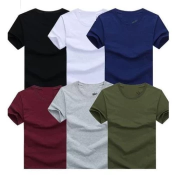 T-shirt de couleur unie hommes en coton (6 t-shirts