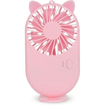 Mini ventilateur portable avec batterie - Support de table - Rose
