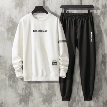 Berrykey Hoodie Pantalon De Sport Costumes Pour Homme Blanc Vêtement