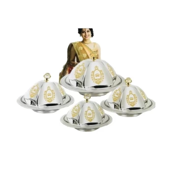 ensemble 4 bols avec couvercle inox 4pcs - design