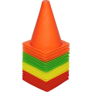 Lot de 8, 12 ou 24 cônes de signalisation en plastique pour entraînement sportif - 18 cm